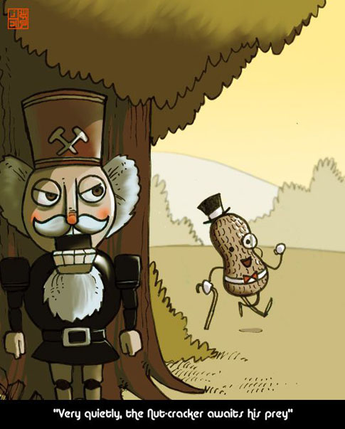 Sheharzad Arshad nutcracker cartoon reposted by The Yale Record college humor magazine.