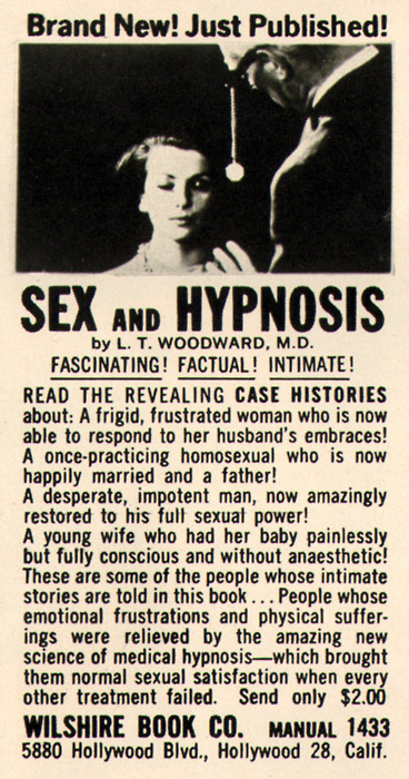 Sex and Hypnosis ad reposted by The Yale Record college humor magazine at yalerecord.com.