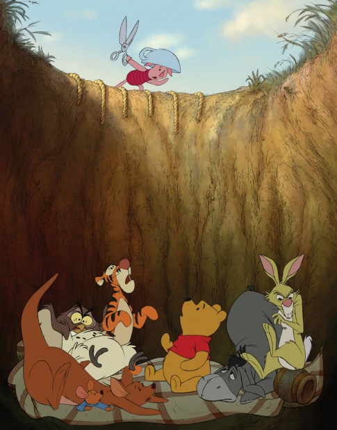 Winnie The Pooh movie photo reposted by The Yale Record college humor magazine.