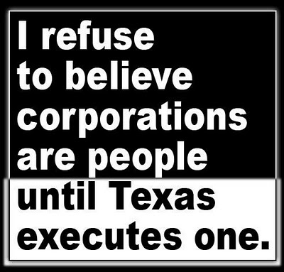 I refuse to believe corporations are people graphic reposted by The Yale Record college humor magazine