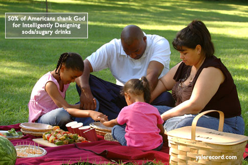 family praying for soda by Gerber for The Yale Record college humor magazine