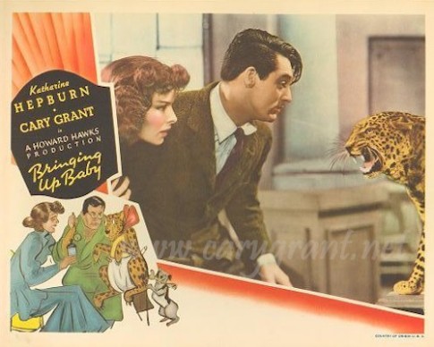 Bringing Up Baby (1938) lobby card reposted by The Yale Record college humor magazine