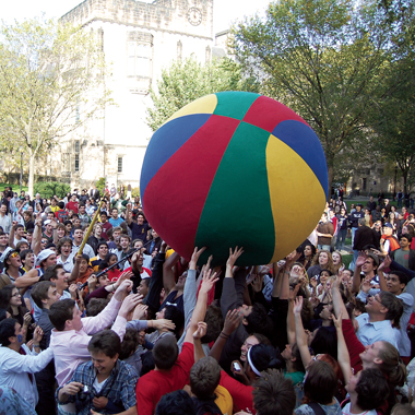 Bladderball picture reposted by The Yale Record college humor magazine